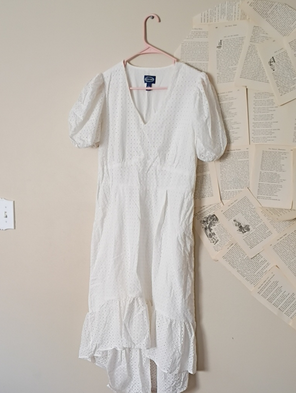 Scoop Brand White Eyelet Dress L
